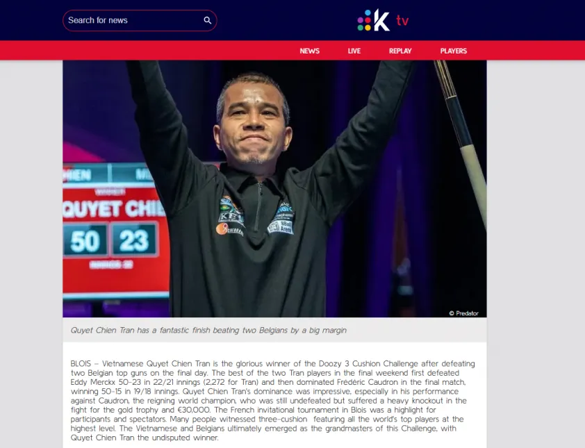 Trần Quyết Chiến gây tiếng vang tại Pháp: Lên ngôi thuyết phục, truyền thông quốc tế dành “mỹ từ” 7 Kozoom hết lời khen ngợi chiến tích của Tony Trần